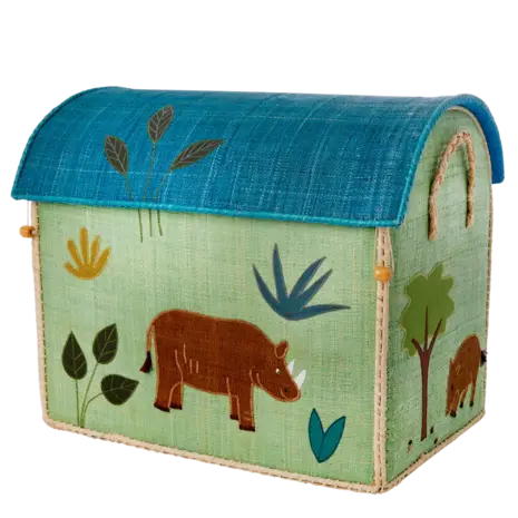 Rice Everyday Magic Rice | Groot Raffia Opberghuis | Pastel groen | Jungle Theme Rice Everyday Magic Rice | Groot Raffia Opberghuis | Pastel groen | Jungle Theme