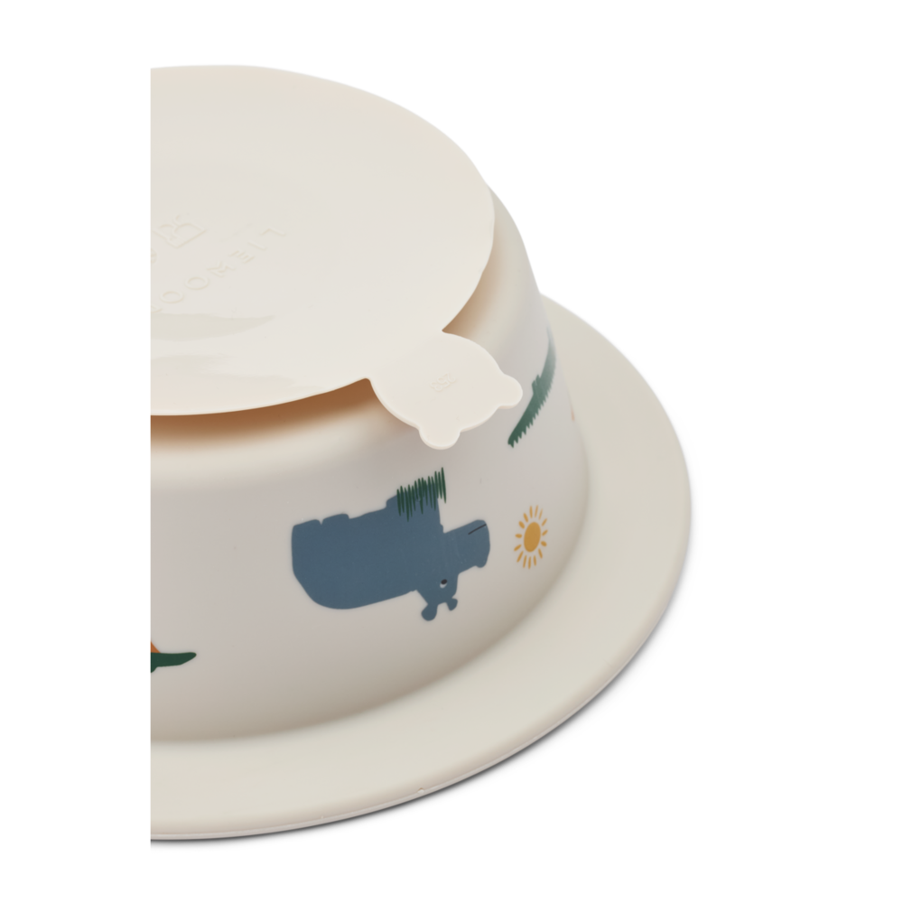 Liewood Liewood | Peony Printed Suction Bowl 2-Pack | Safari sandy mix