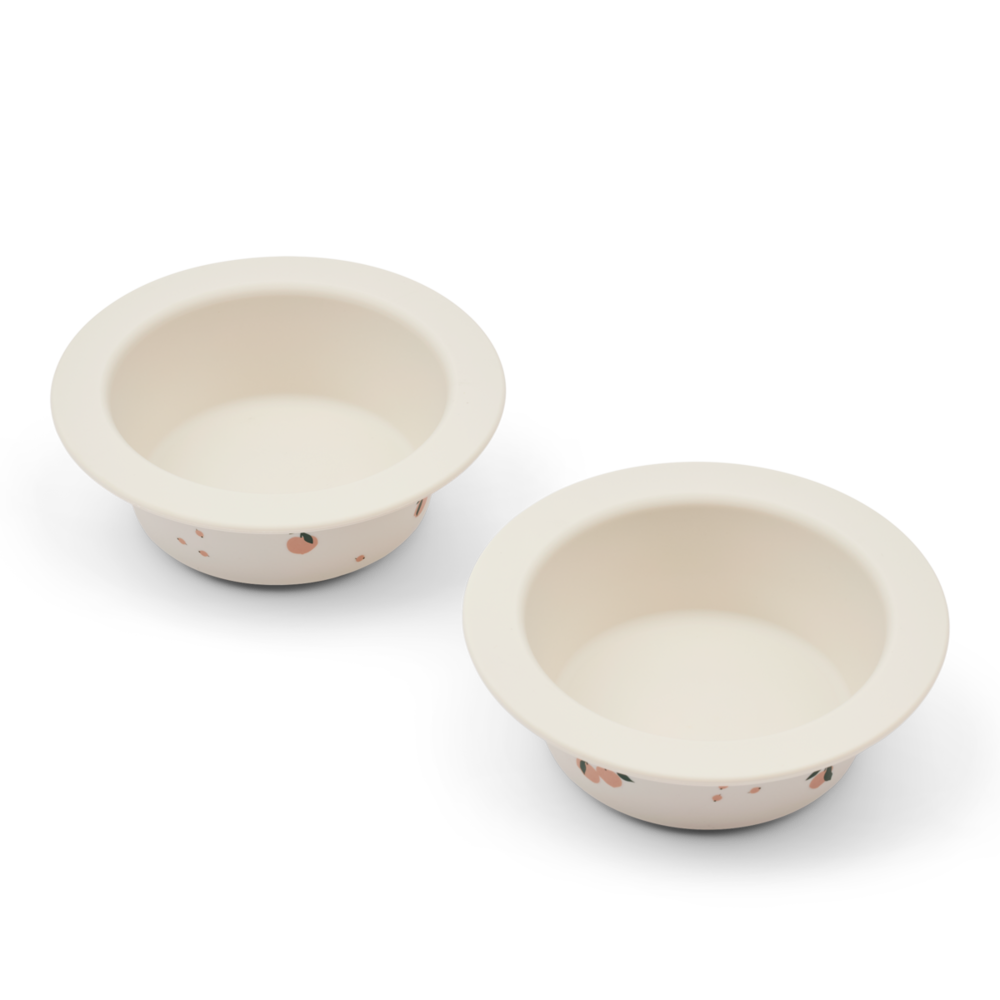 Liewood Liewood | Peony Printed Suction Bowl 2-Pack | Peach / Sea shell