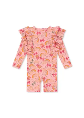 Konges Sløjd Konges Sløjd | Manuca Frill Onesie Grs | Rainbow Bow