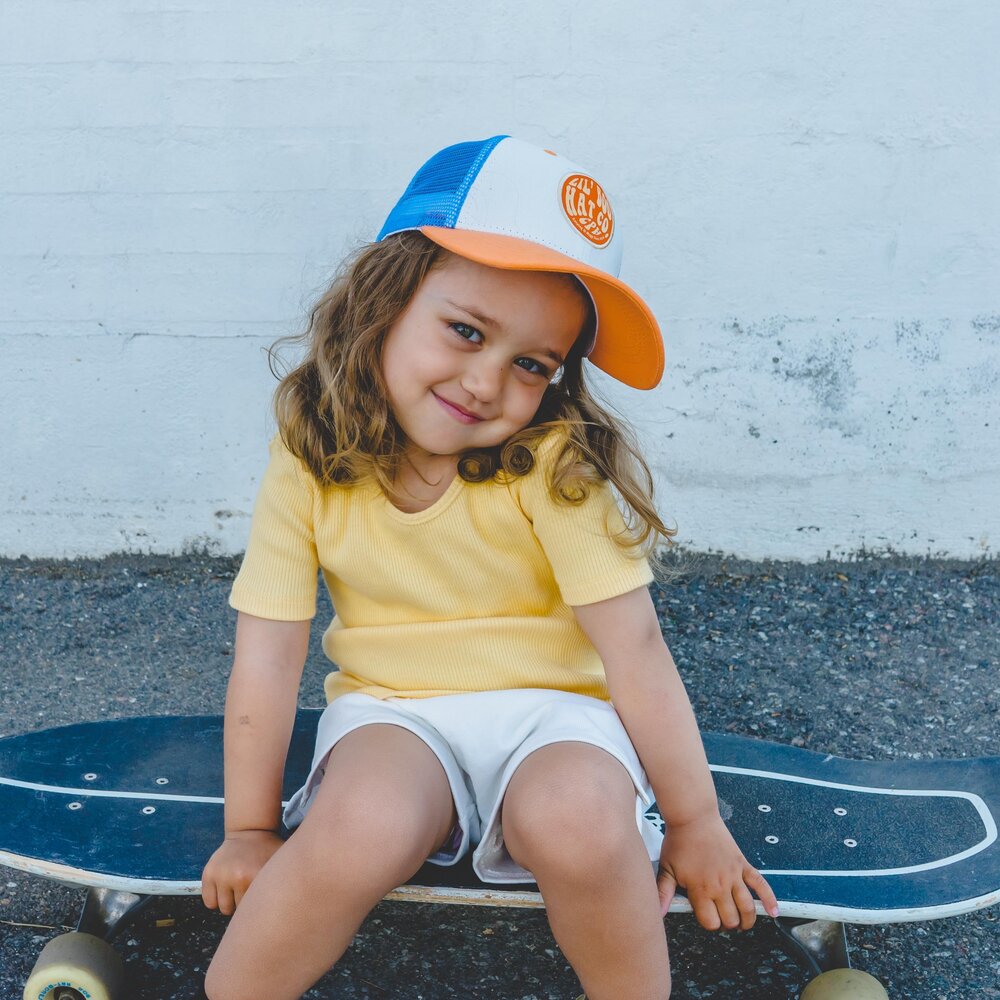 Lil ' Boo | Lil' Boo Trucker Cap - Blue/Orange | Blue/Red/White