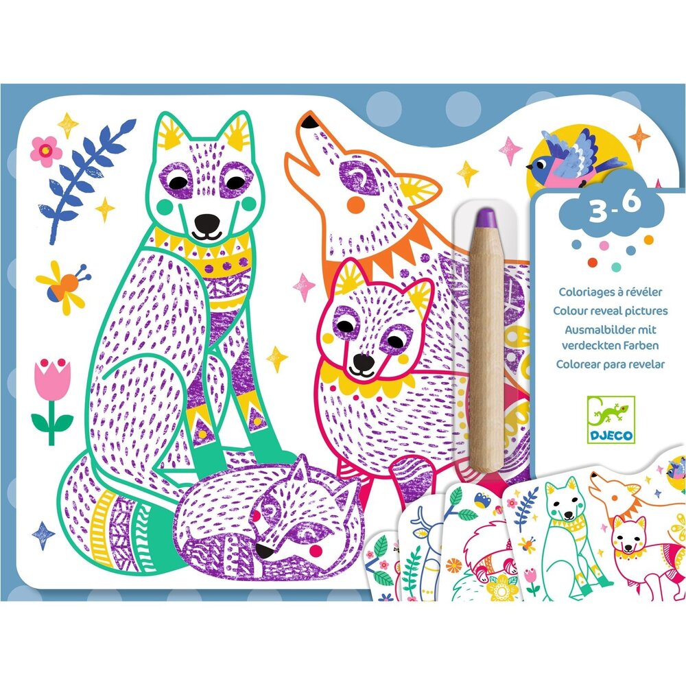 Djeco Djeco | Magische kleurplaten met potlood | Bos families Djeco Djeco | Magische kleurplaten met potlood | Bos families