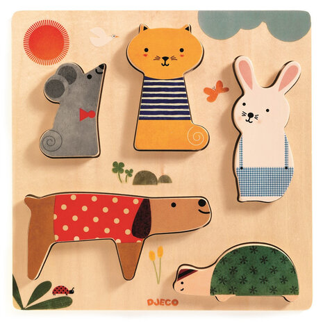 Djeco Djeco | Houten Puzzel | Huisdieren Woodypets Djeco Djeco | Houten Puzzel | Huisdieren Woodypets