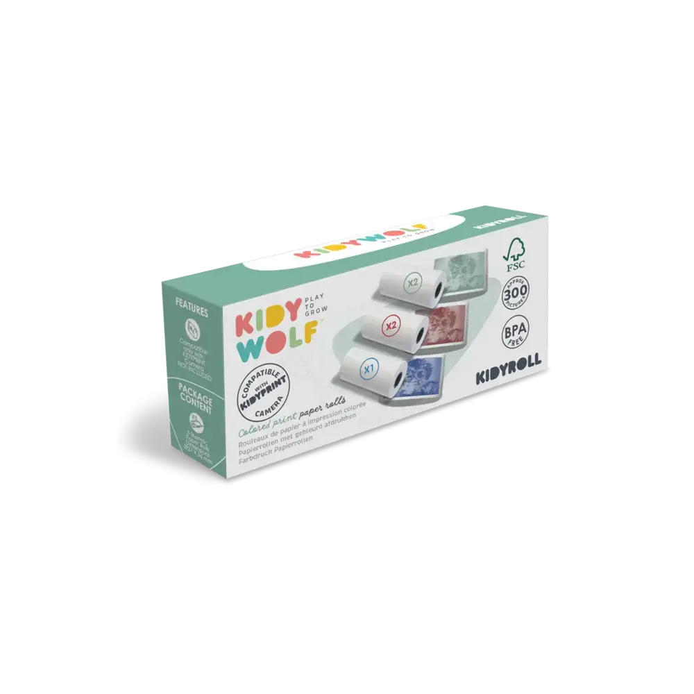Kidywolf Kidywolf | Kidyroll | 1x 5 rollen gekleurd papier