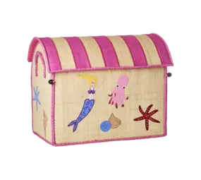 Rice Everyday Magic Rice | Middelgroot Raffia Opberghuis | Meerkleurig | Mermaid Theme Rice Everyday Magic Rice | Middelgroot Raffia Opberghuis | Meerkleurig | Mermaid Theme