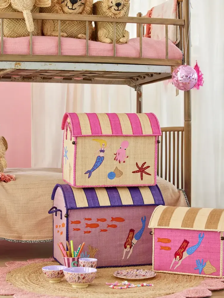 Rice Everyday Magic Rice | Middelgroot Raffia Opberghuis | Meerkleurig | Mermaid Theme Rice Everyday Magic Rice | Middelgroot Raffia Opberghuis | Meerkleurig | Mermaid Theme