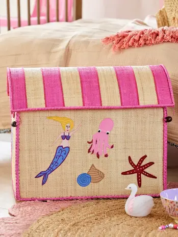 Rice Everyday Magic Rice | Middelgroot Raffia Opberghuis | Meerkleurig | Mermaid Theme Rice Everyday Magic Rice | Middelgroot Raffia Opberghuis | Meerkleurig | Mermaid Theme