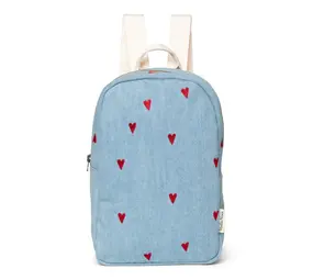 Studio Noos Studio Noos | Denim Hearts Mini Backpack Studio Noos Studio Noos | Denim Hearts Mini Backpack