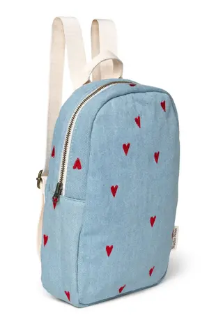 Studio Noos Studio Noos | Denim Hearts Mini Backpack