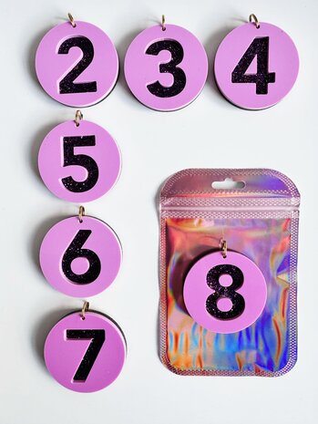 By Melo By Melo | Cijfer paars/glitter By Melo By Melo | Cijfer paars/glitter