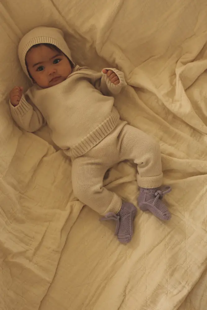 Hvid Hvid | Booties 0-9M | Lilac