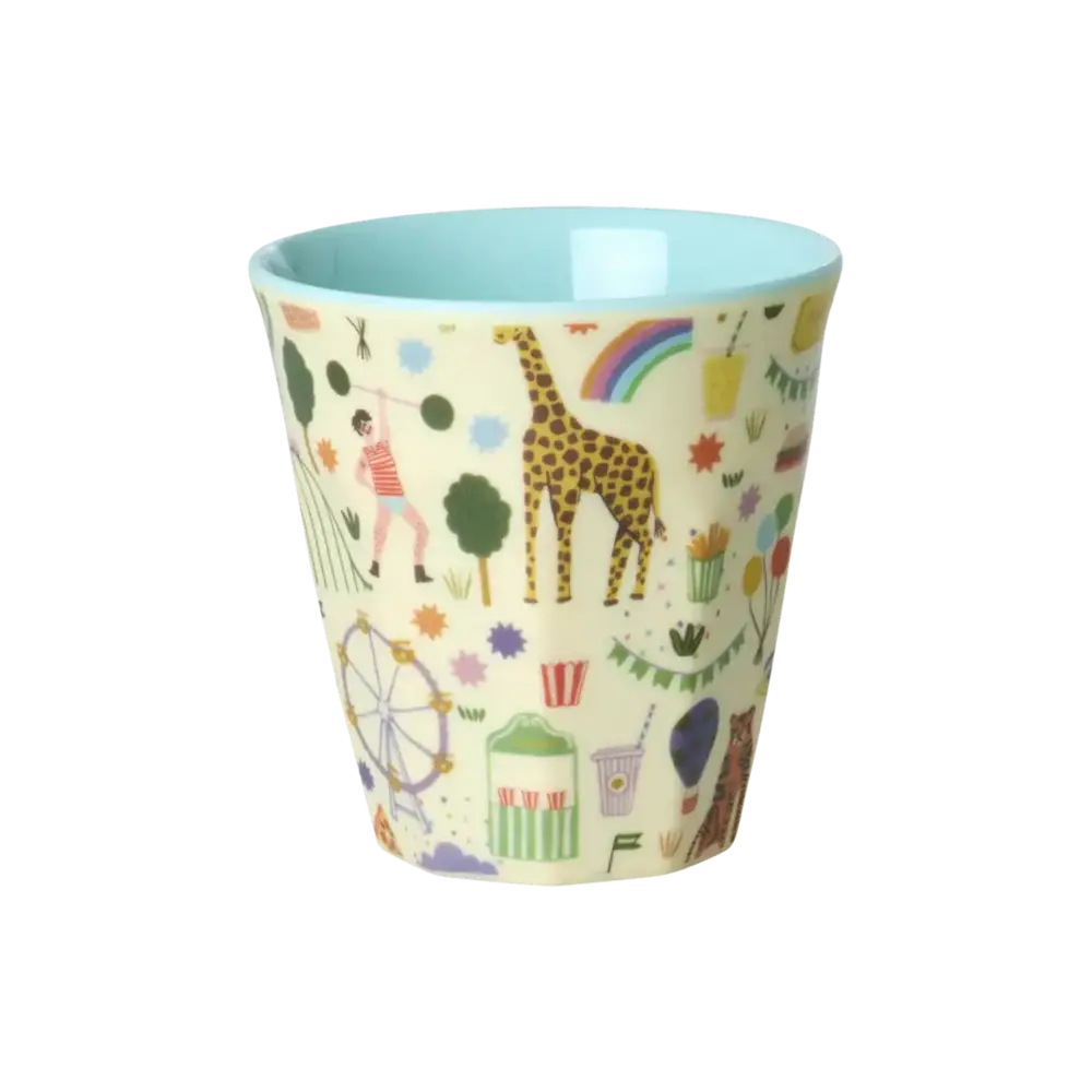 Rice Everyday Magic Rice | Melamine cup Fun Fair Mint print | Medium 250ml Rice Everyday Magic Rice | Melamine cup Fun Fair Mint print | Medium 250ml