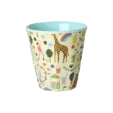 Rice Everyday Magic Rice | Melamine cup Fun Fair Mint print | Medium 250ml Rice Everyday Magic Rice | Melamine cup Fun Fair Mint print | Medium 250ml