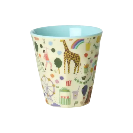 Rice Everyday Magic Rice | Melamine cup Fun Fair Mint print | Medium 250ml Rice Everyday Magic Rice | Melamine cup Fun Fair Mint print | Medium 250ml