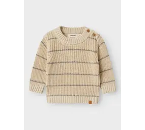Lil ' Atelier Lil ' Atelier | NBMEMLEN LS KNIT STRIPE LIL | Turtledove Lil ' Atelier Lil ' Atelier | NBMEMLEN LS KNIT STRIPE LIL | Turtledove