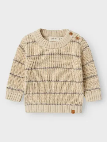 Lil ' Atelier Lil ' Atelier | NBMEMLEN LS KNIT STRIPE LIL | Turtledove Lil ' Atelier Lil ' Atelier | NBMEMLEN LS KNIT STRIPE LIL | Turtledove