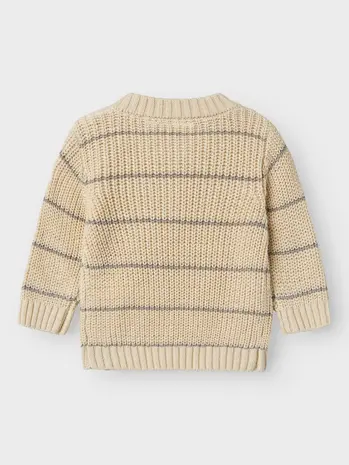 Lil ' Atelier Lil ' Atelier | NBMEMLEN LS KNIT STRIPE LIL | Turtledove Lil ' Atelier Lil ' Atelier | NBMEMLEN LS KNIT STRIPE LIL | Turtledove