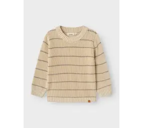 Lil ' Atelier Lil ' Atelier | NMMEMLEN LS KNIT STRIPES LIL | Turtledove Lil ' Atelier Lil ' Atelier | NMMEMLEN LS KNIT STRIPES LIL | Turtledove