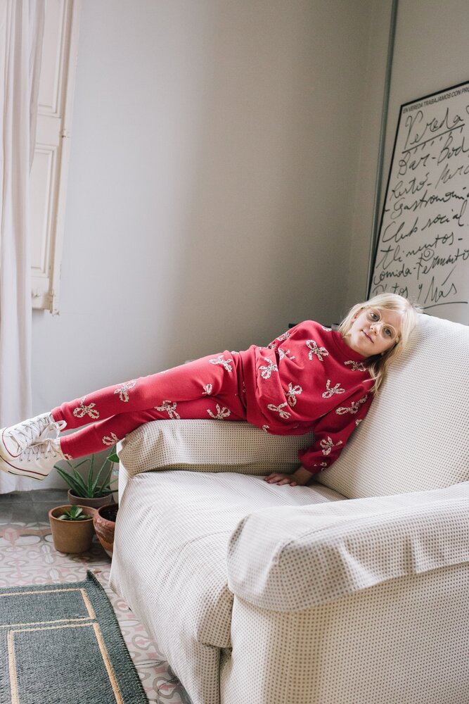 Lötiekids Lötiekids | Bows Leggings | Red Lötiekids Lötiekids | Bows Leggings | Red