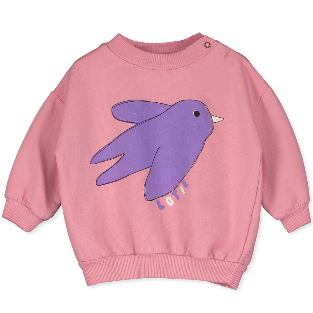Lötiekids Lötiekids | Flowing Bird Baby Sweatshirt | Rose Lötiekids Lötiekids | Flowing Bird Baby Sweatshirt | Rose