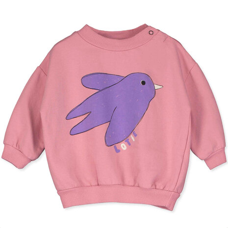 Lötiekids Lötiekids | Flowing Bird Baby Sweatshirt | Rose Lötiekids Lötiekids | Flowing Bird Baby Sweatshirt | Rose