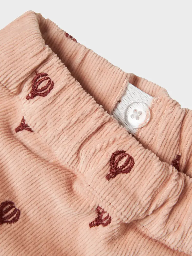 Lil ' Atelier Lil ' Atelier | NMFNELLY CORD STRAIGHT PANT 4945-HC LIL | Cameo Rose EMB
