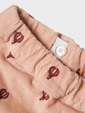 Lil ' Atelier Lil ' Atelier | NMFNELLY CORD STRAIGHT PANT 4945-HC LIL | Cameo Rose EMB
