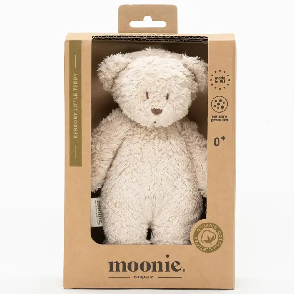 Moonie Moonie | Sensorische knuffelbeer | Sand | 21 cm