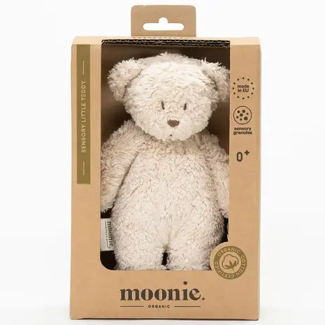 Moonie Moonie | Sensorische knuffelbeer | Sand | 21 cm