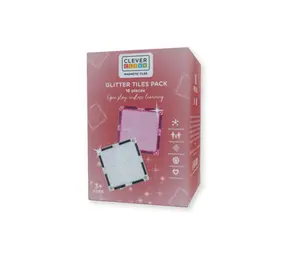 Cleverclixx Cleverclixx | Glitter Tiles Pack Transparent | Pink Cleverclixx Cleverclixx | Glitter Tiles Pack Transparent | Pink