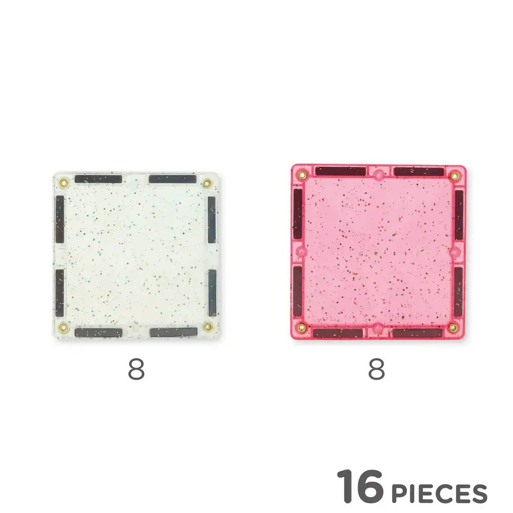 Cleverclixx Cleverclixx | Glitter Tiles Pack Transparent | Pink Cleverclixx Cleverclixx | Glitter Tiles Pack Transparent | Pink