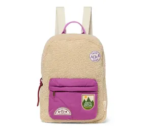 Studio Noos Studio Noos | Ecru/Purple Teddy Midi Backpack Studio Noos Studio Noos | Ecru/Purple Teddy Midi Backpack