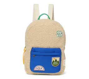 Studio Noos Studio Noos | Ecru/Cobalt Teddy Midi Backpack Studio Noos Studio Noos | Ecru/Cobalt Teddy Midi Backpack