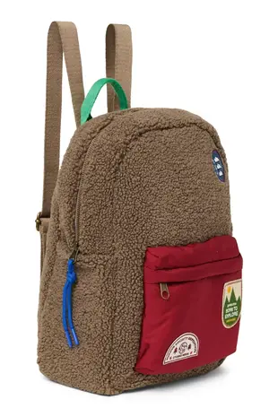 Studio Noos Studio Noos | Bruin/Burgundy Teddy Midi Backpack Studio Noos Studio Noos | Bruin/Burgundy Teddy Midi Backpack