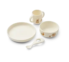 Liewood Liewood | Vivi printed tableware set | Elephant / Creme de la creme Liewood Liewood | Vivi printed tableware set | Elephant / Creme de la creme
