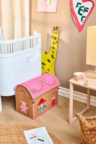 Rice Everyday Magic Rice | Middelgroot Raffia Opberghuis | Pink | Fun Fair Rice Everyday Magic Rice | Middelgroot Raffia Opberghuis | Pink | Fun Fair