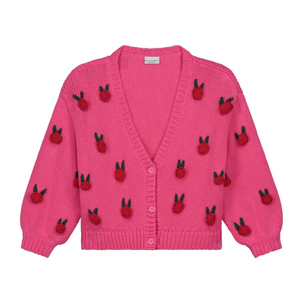 Daily Brat Daily Brat | Rosie Flower Knitted Cardigan Sweet Pink Daily Brat Daily Brat | Rosie Flower Knitted Cardigan Sweet Pink