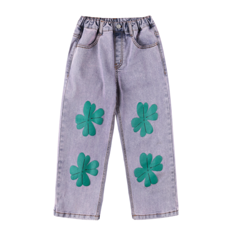 Jelly Mallow Jelly Mallow | Lucky Clover Denim Pants | Blue Jelly Mallow Jelly Mallow | Lucky Clover Denim Pants | Blue