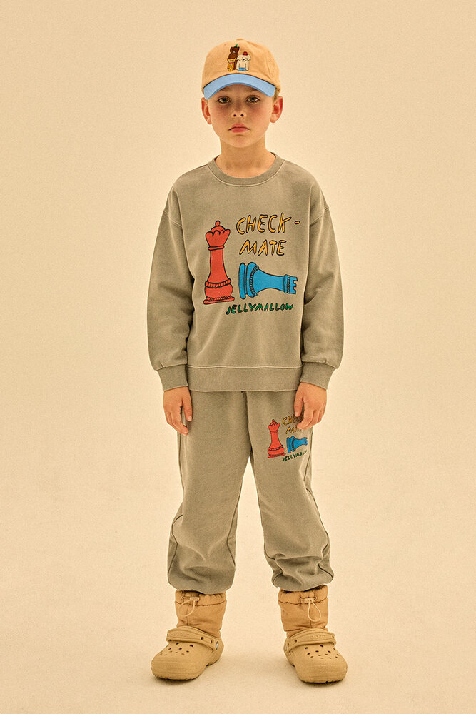 Jelly Mallow Jelly Mallow | Check Mate Pignment Sweatshirt | Gray