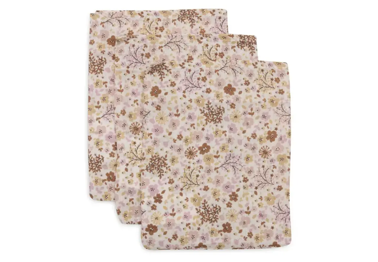 Jollein Jollein | Hydrofiel Washandje 15x20cm | Flower Fairies | 3 Stuks