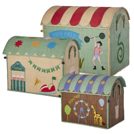 Rice Everyday Magic Rice | Middelgroot Raffia Opberghuis | Blauw | Fun Fair