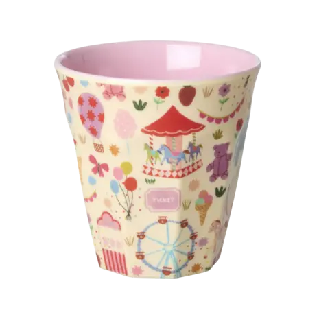 Rice Everyday Magic Rice | Melamine cup Fun Fair Pink print | Medium 250ml