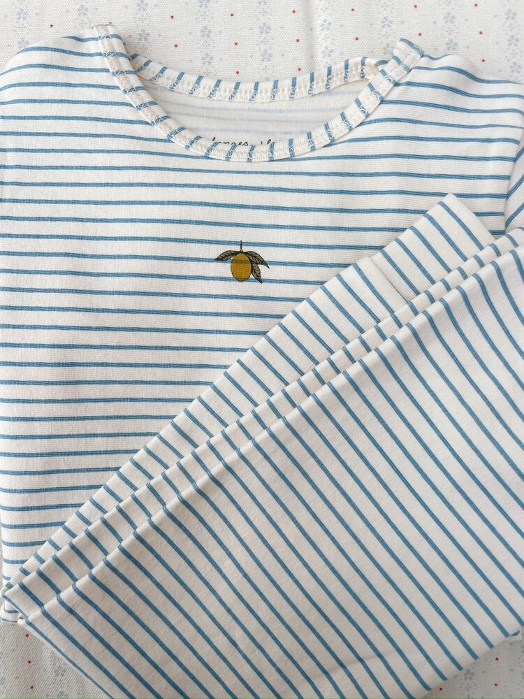 Konges Sløjd Konges Sløjd | Basic Ls Newborn Body Gots | Stripe Bluie