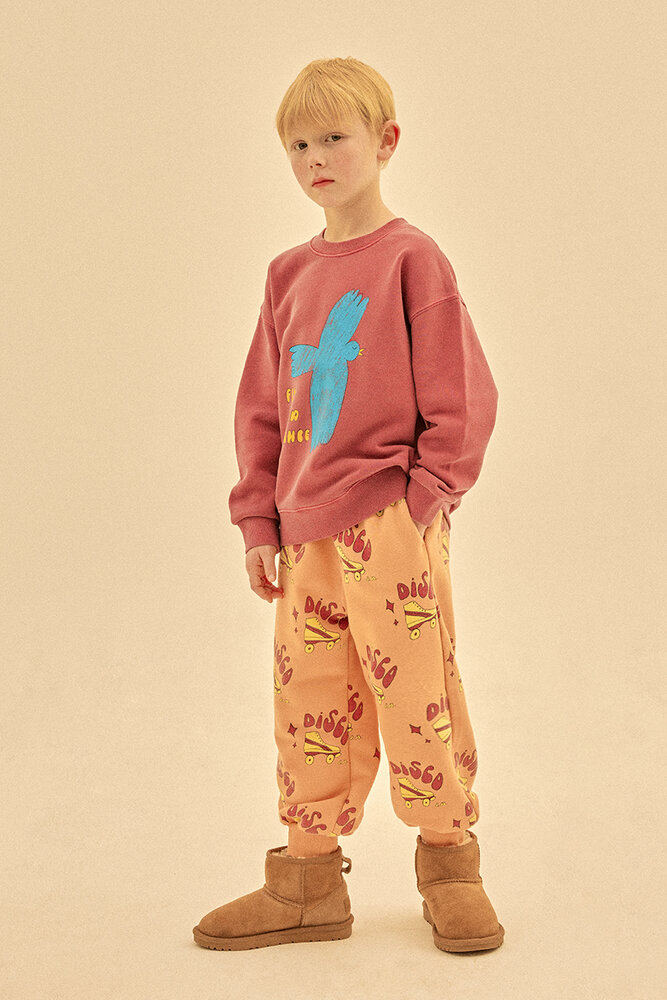 Jelly Mallow Jelly Mallow | Flying Bird Pigment Sweatshirt | Burgundy Jelly Mallow Jelly Mallow | Flying Bird Pigment Sweatshirt | Burgundy