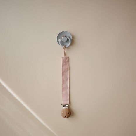 Mushie Mushie | Linen Pacifier Clip 2-Pack | Blush/Cream