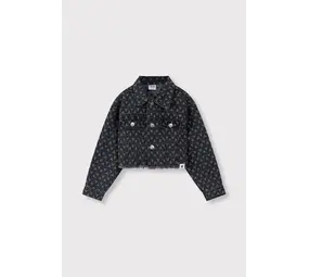 ALIX The Label ALIX The Label | Kids Woven Bull Cropped Denim Jacket | Dark Grey ALIX The Label ALIX The Label | Kids Woven Bull Cropped Denim Jacket | Dark Grey