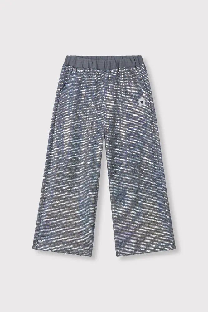 ALIX The Label ALIX The Label | Kids Knitted Wide Leg Sparkle Pants | Silver