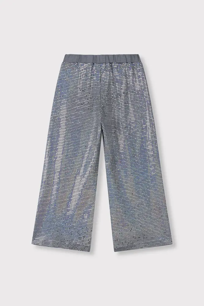 ALIX The Label ALIX The Label | Kids Knitted Wide Leg Sparkle Pants | Silver