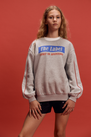 ALIX The Label ALIX The Label | Kids Knitted Text Print Sweater | Soft Grey Melange