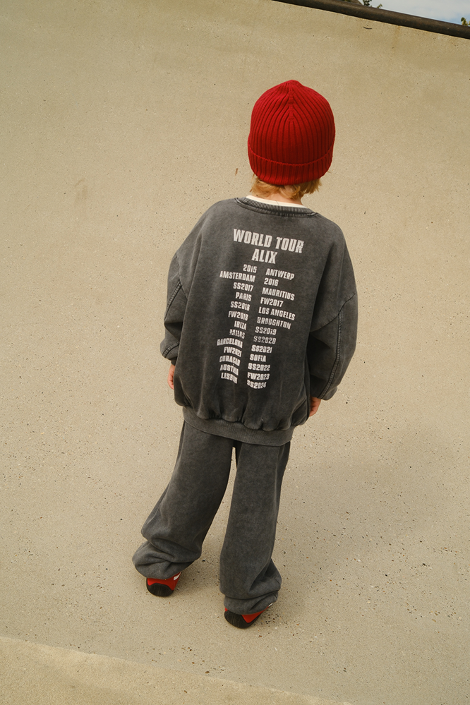 ALIX The Label ALIX The Label | Kids Knitted Alix On Tour Sweater | Charcoal Grey